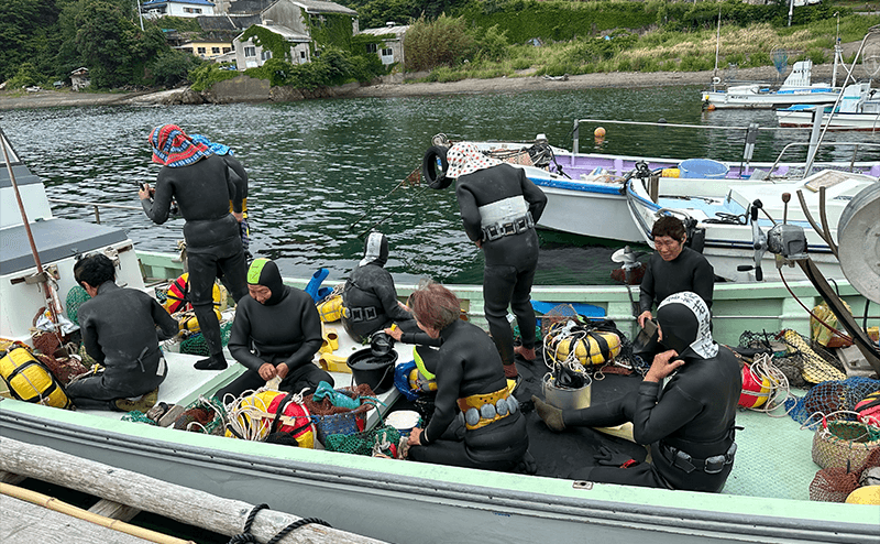海女漁で獲れた天然鮑